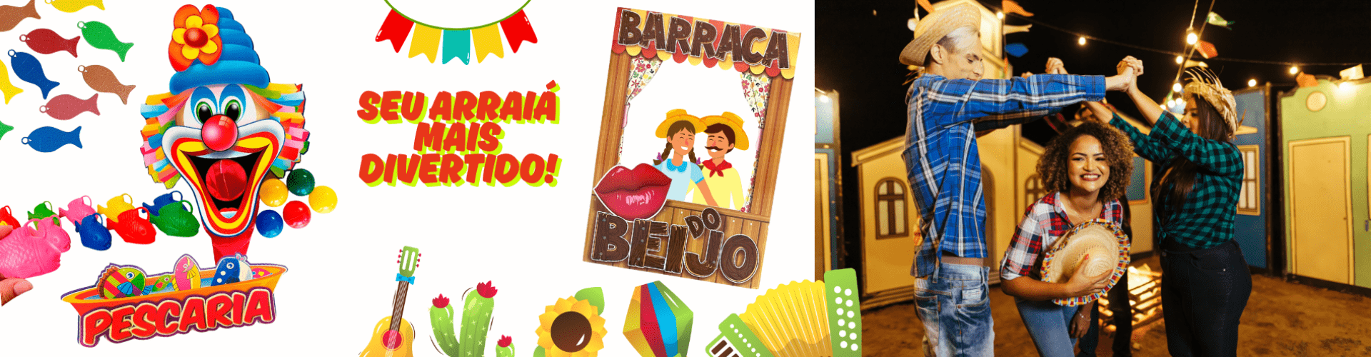 Banner Brincadeiras Festa Junina 2025