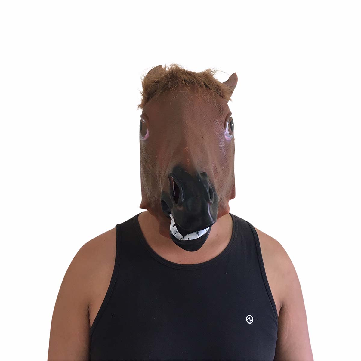 Máscara Cabeça de Cavalo em Látex Preta