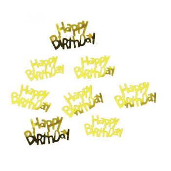 Mini Apliques para Lembrancinhas Happy Birthday Dourado - 15 gramas