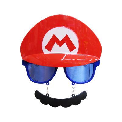 Óculos Mario com Lentes, Bigode e Quepe