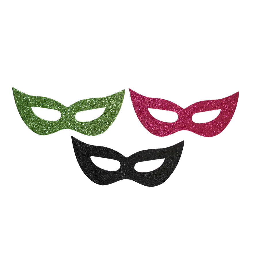 Máscara Carnaval Eva com Glitter - 3 unidades