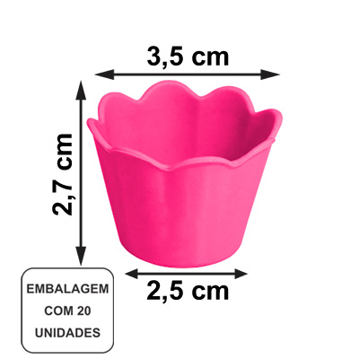 Mini Pote Girassol Rosa Chiclete - 20 unidades