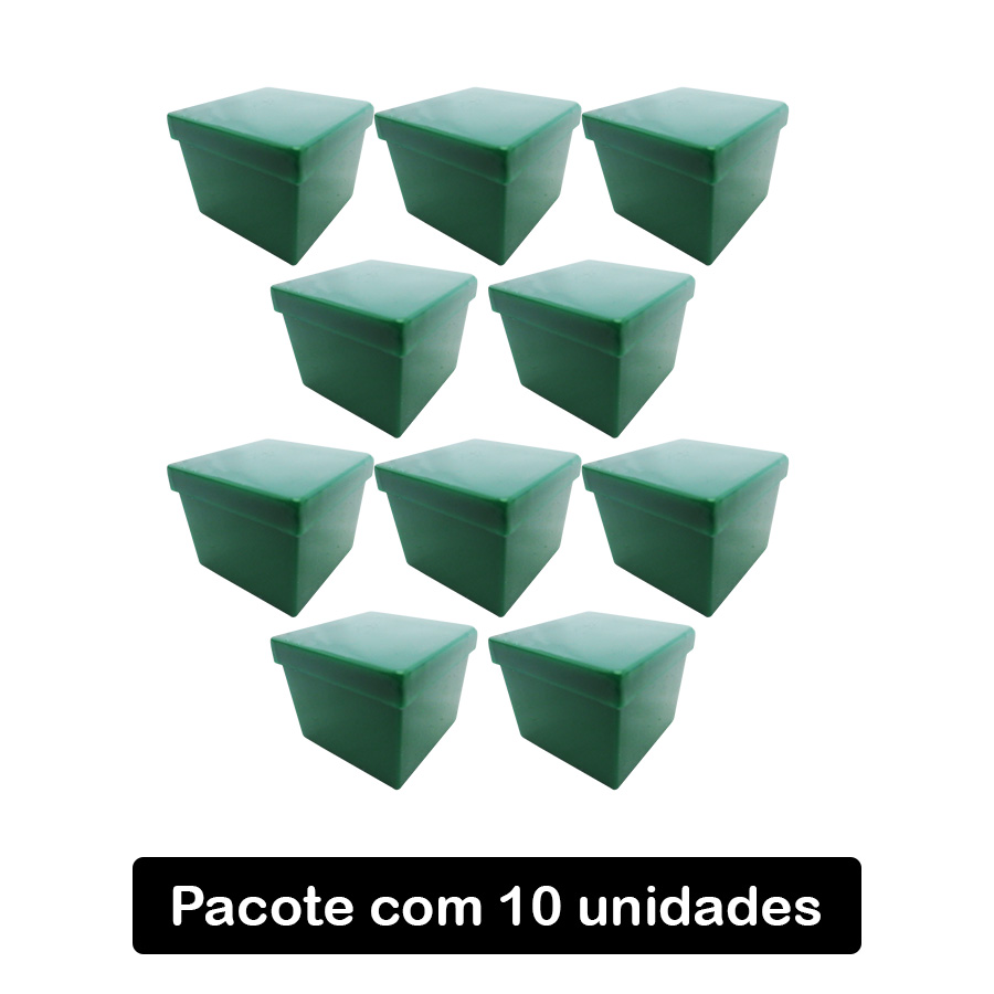 Caixinha Acrílico 4x4 Leitosa Verde Folha C/10