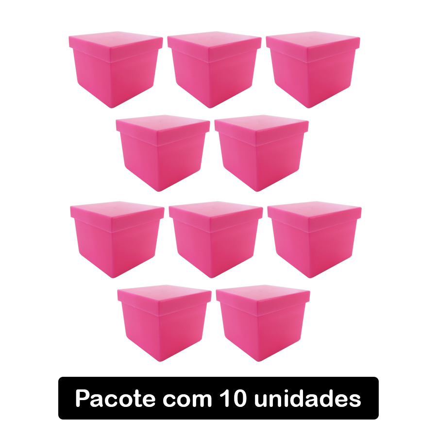 Caixinha Acrílico 4x4 Leitosa Pink C/10