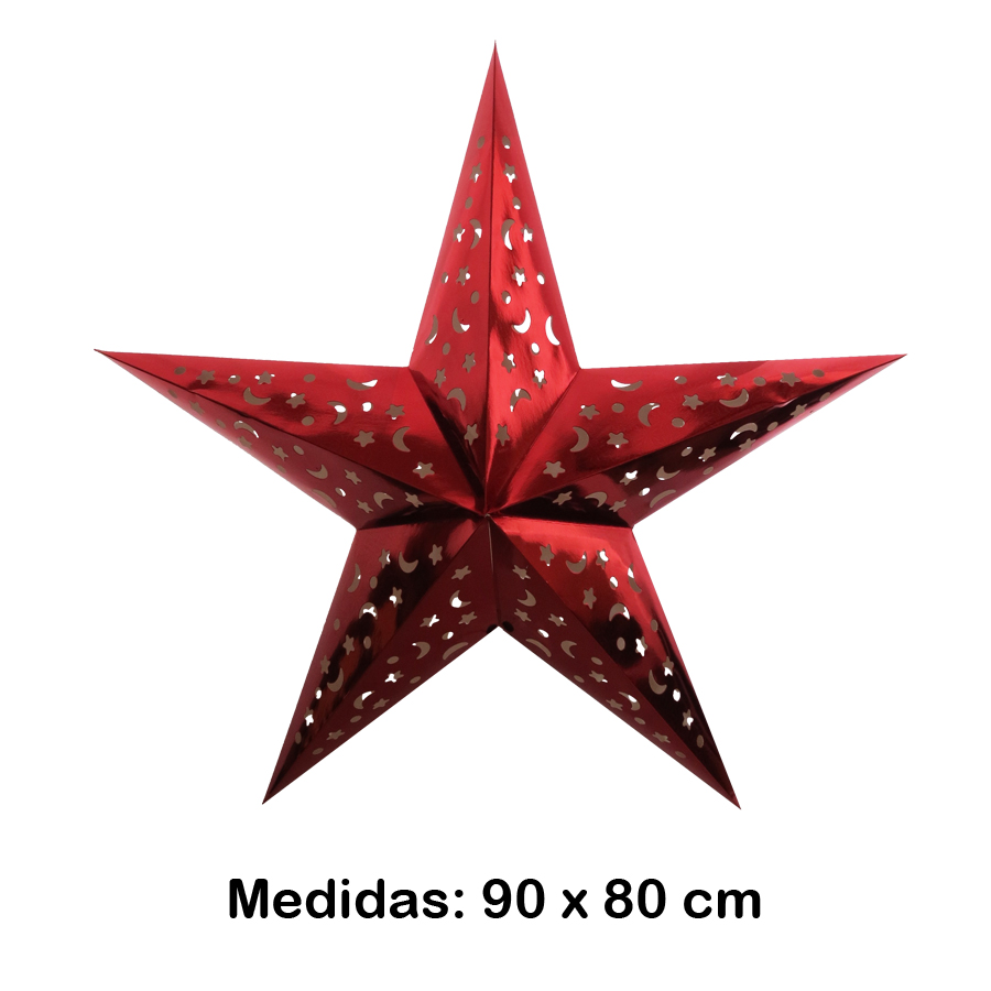  Luminária Estrela Gigante Vermelha 90x80 cm