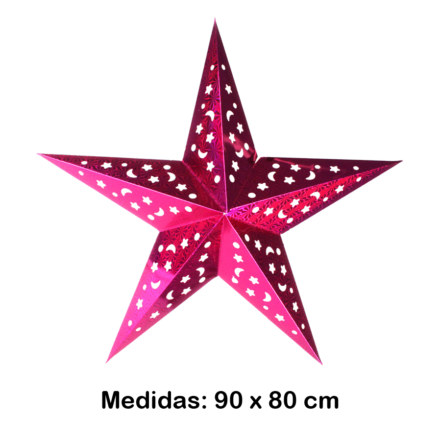 Luminária Estrela Gigante Pink 90x80 cm