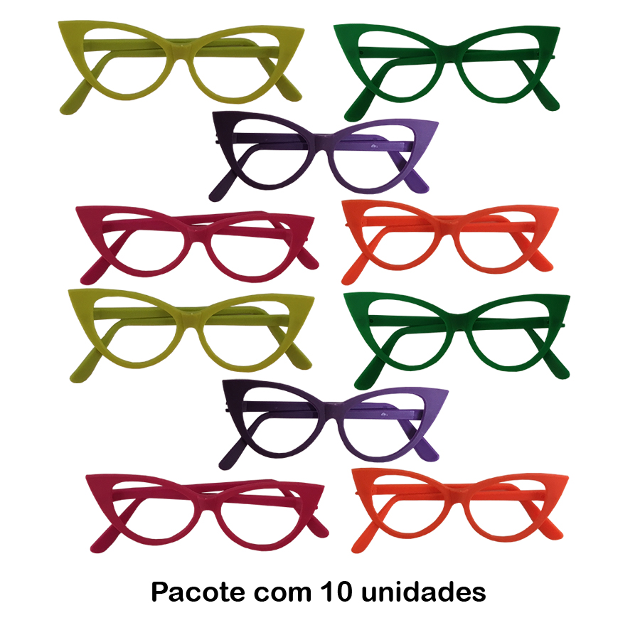 Óculos Gatinho Luxo - 10 unidades