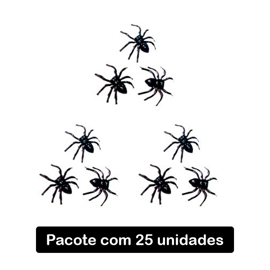 Aranhas de Plástico - 25 Unidades