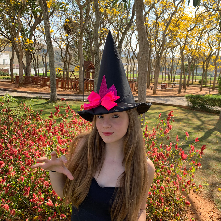 Chapéu de Bruxa Unicórnio Rosa