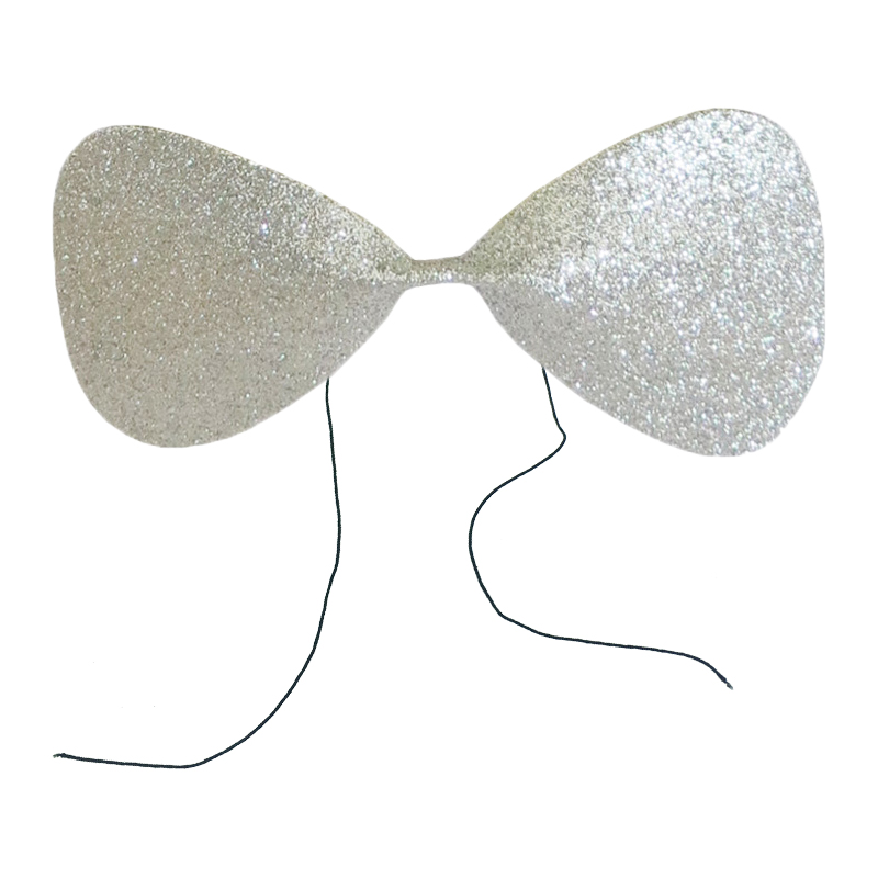 Gravata Borboleta Glitter EVA Prata Ref. 132H