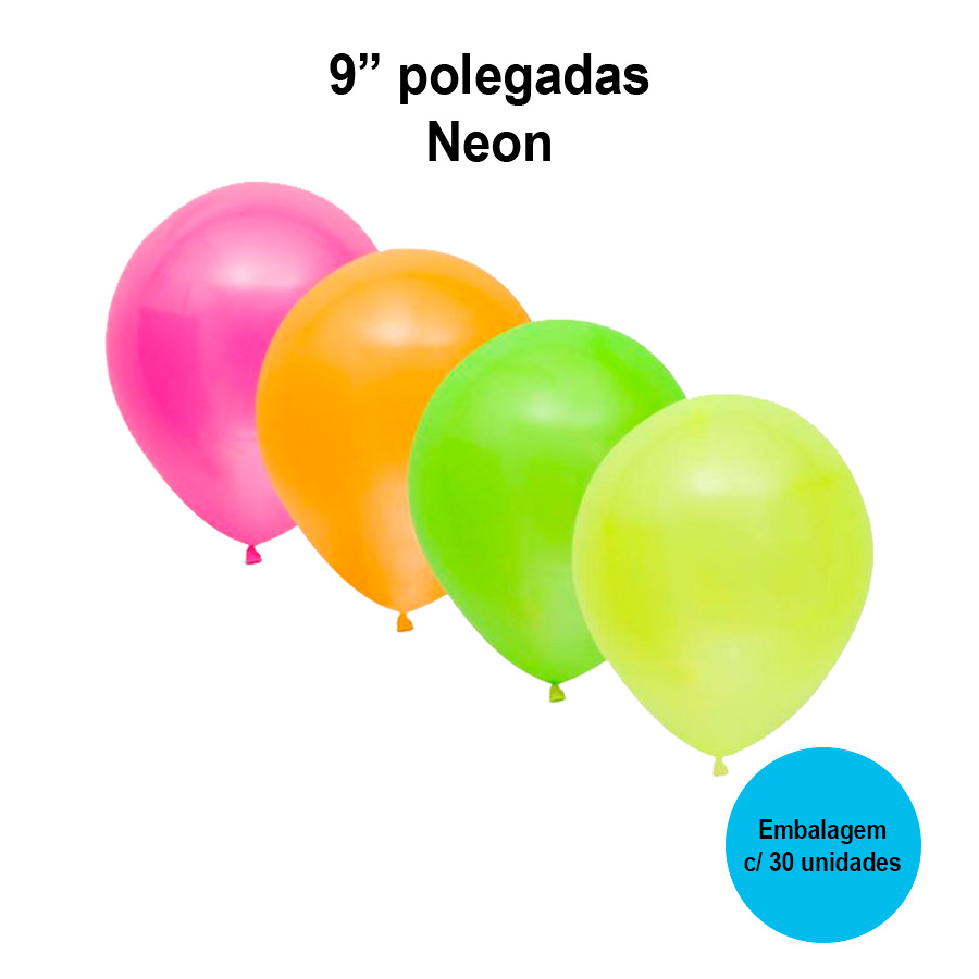 Balão Balloontech Neon 9'' Polegadas - 30 unidades