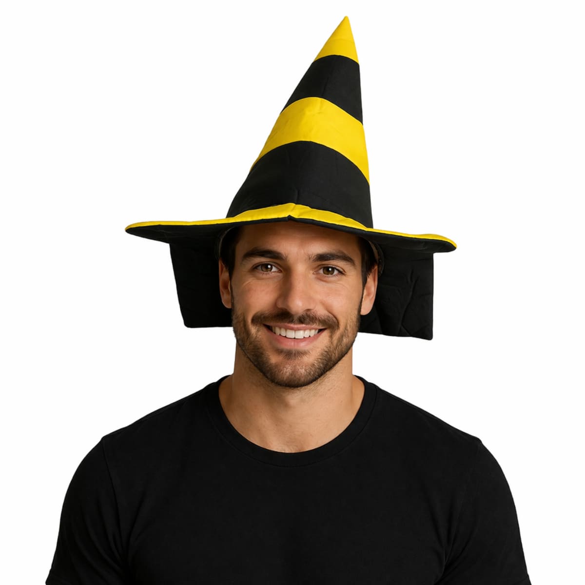 Chapéu Cone Sinalizador Preto e Amarelo