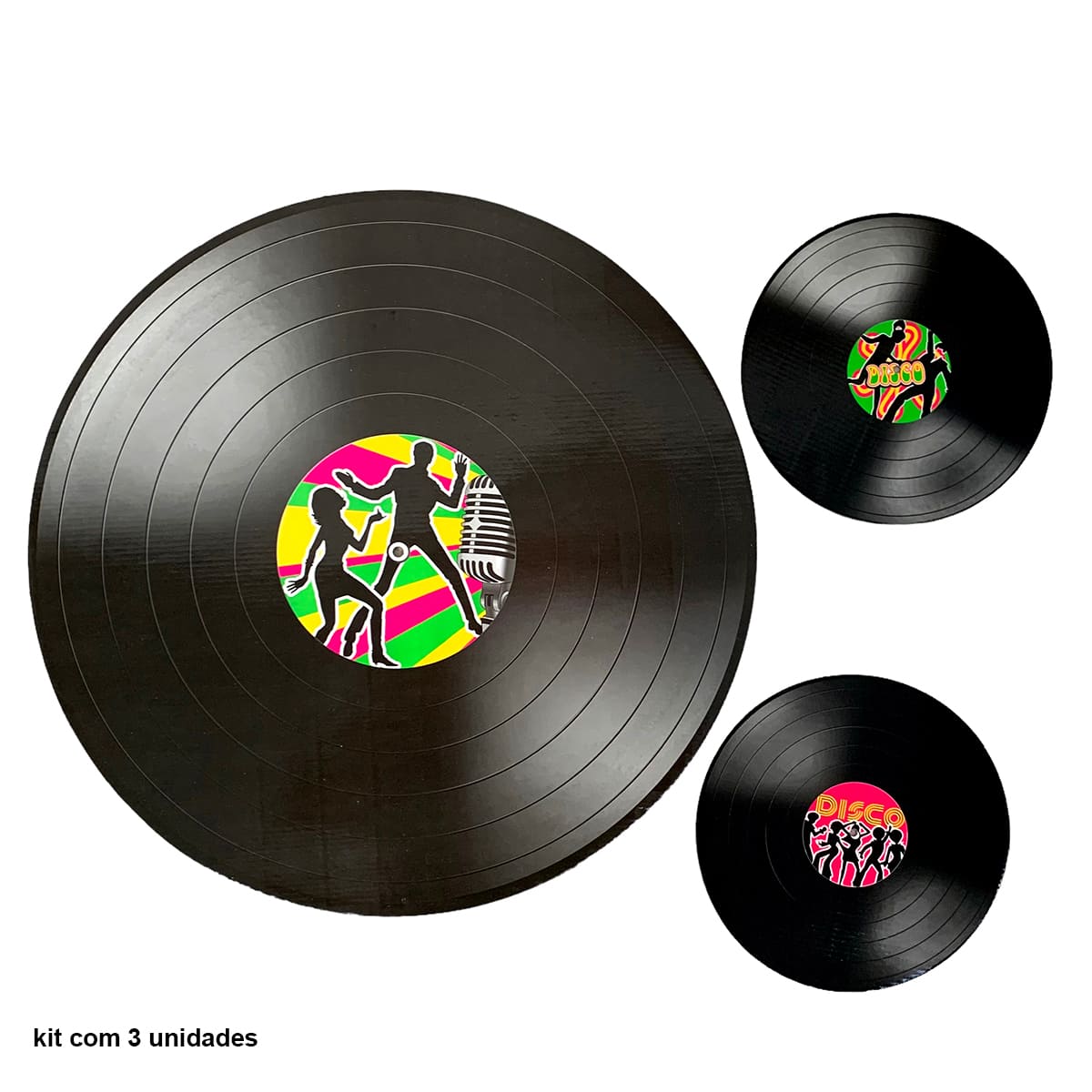 Kit Painel Decorativo Disco de Vinil Festa Retrô