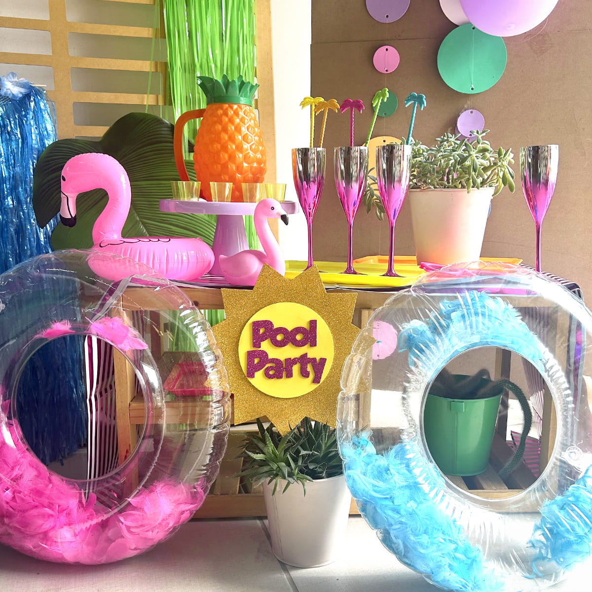 Pool Party - Tubetes - Decoração - Lembrancinha