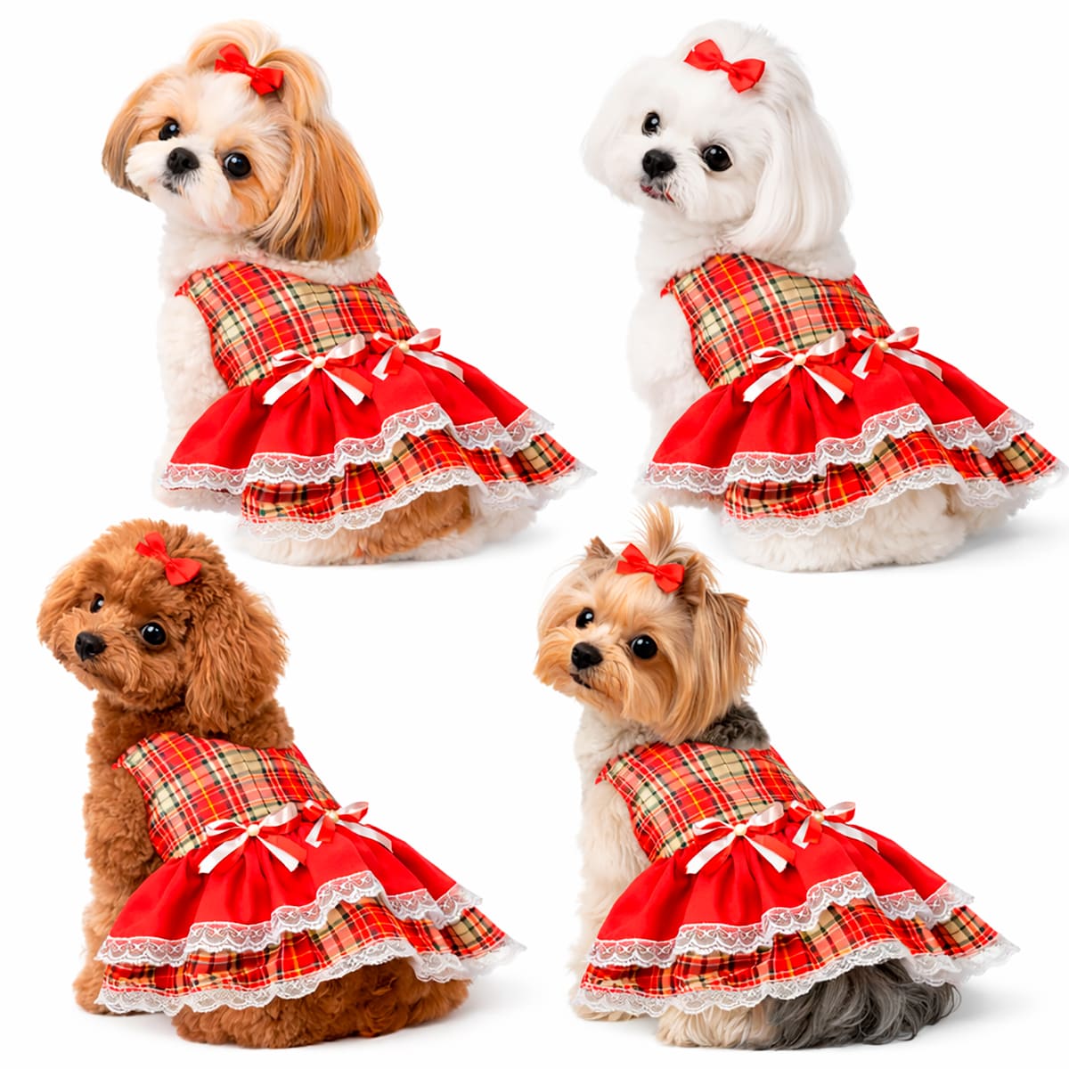 Vestido Junino Xadrez Pet Pequeno Porte