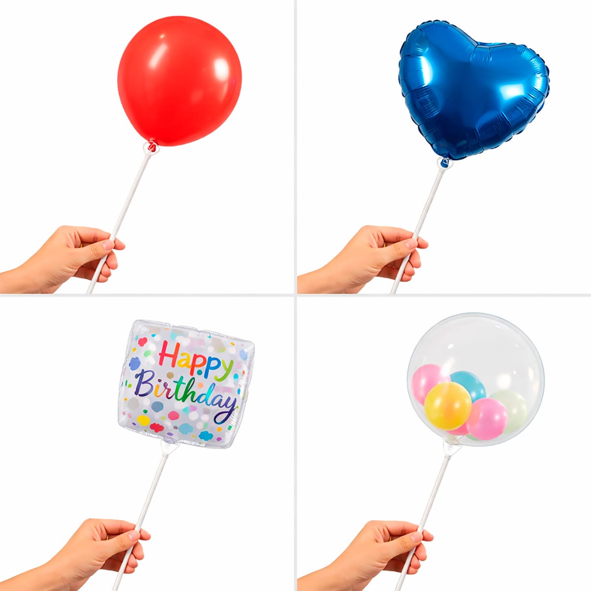 Vareta de Plástico para Balões 40 cm Transparente