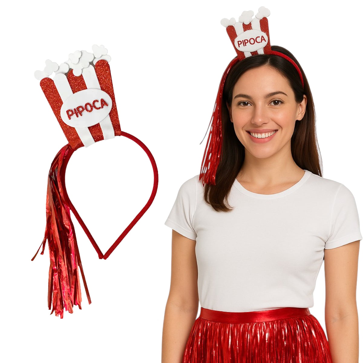 Acessório Carnaval Fantasia Tiara Pipoca