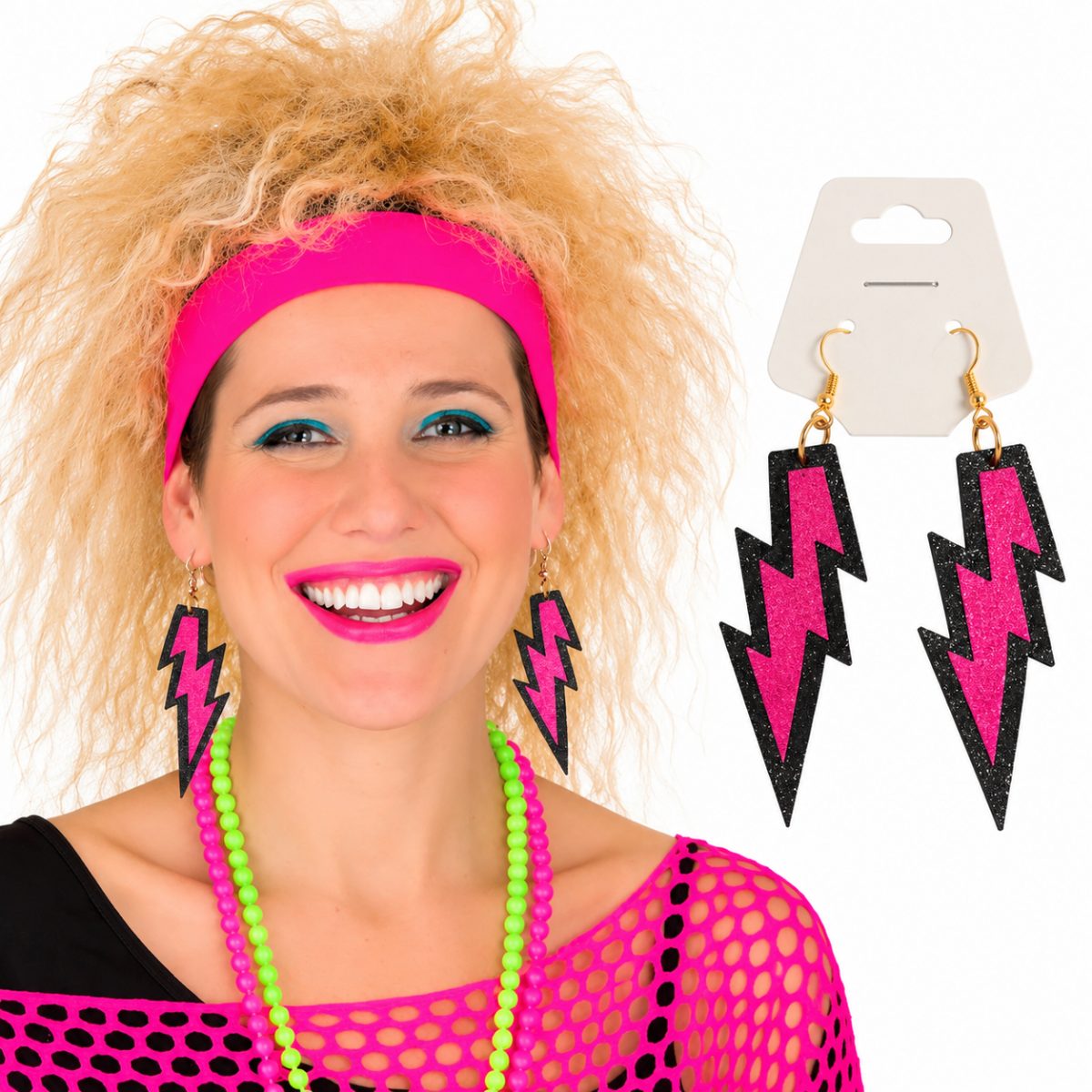 Brinco EVA Raio Fantasia Anos 80 Trend