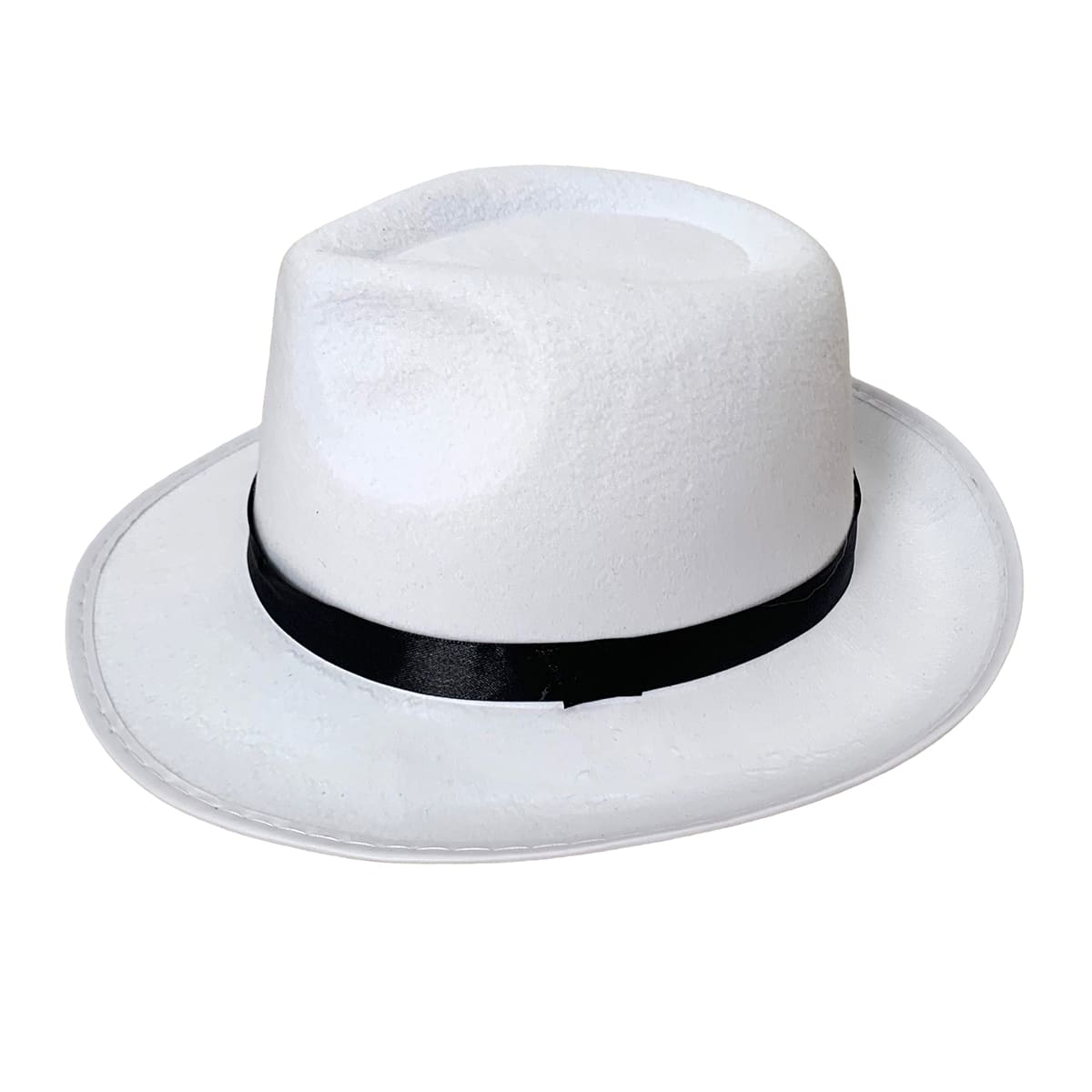 Chapéu Malandro Gangster Mafioso Camurça Feltro Branco