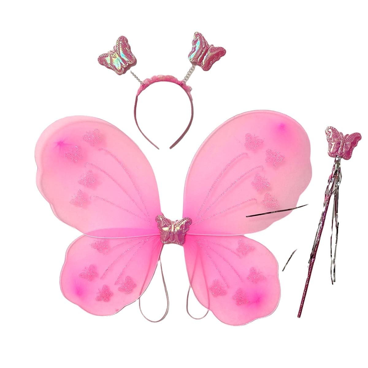 Asa de Borboleta Pink com Glitter - Extra Festas