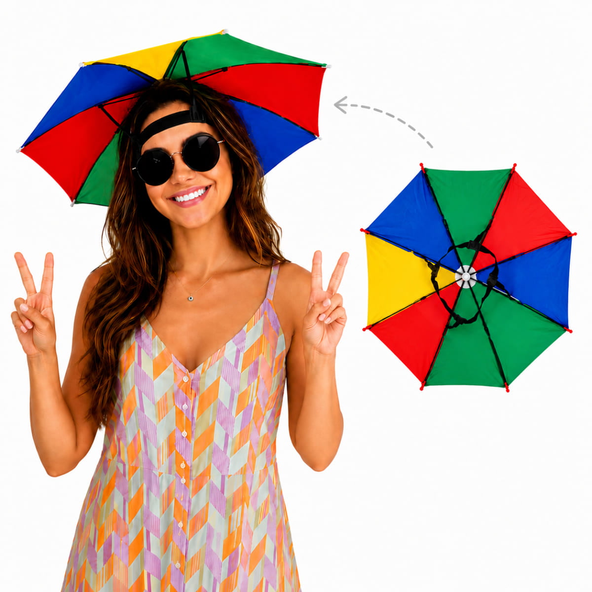 Mini Guarda Chuva de Frevo Carnaval para Cabeça