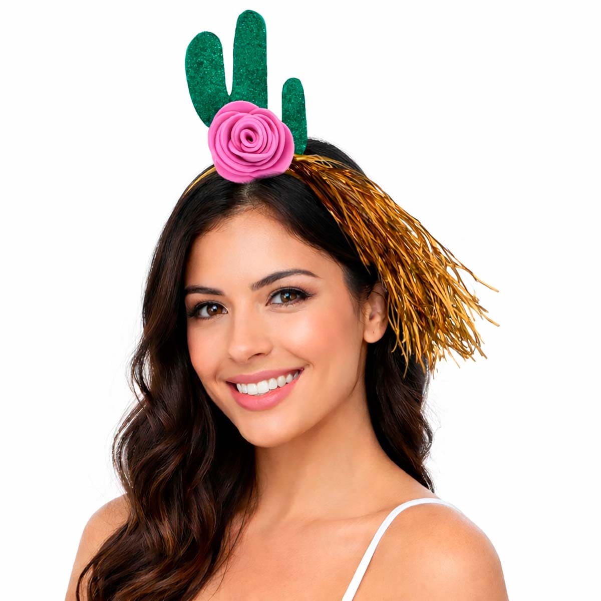 Tiara Cacto EVA com Glitter Festa Carnaval Bloquinho