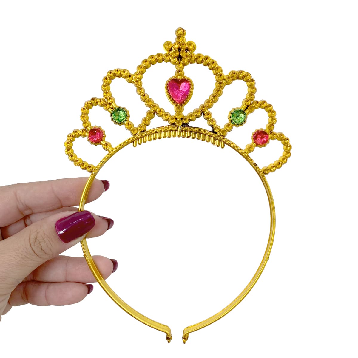 Tiara Coroa de Princesa Dourada Acessório para Fantasia