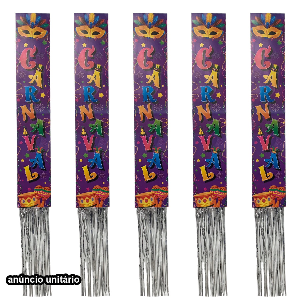 Faixa Decorativa Carnaval Vertical com Franja.