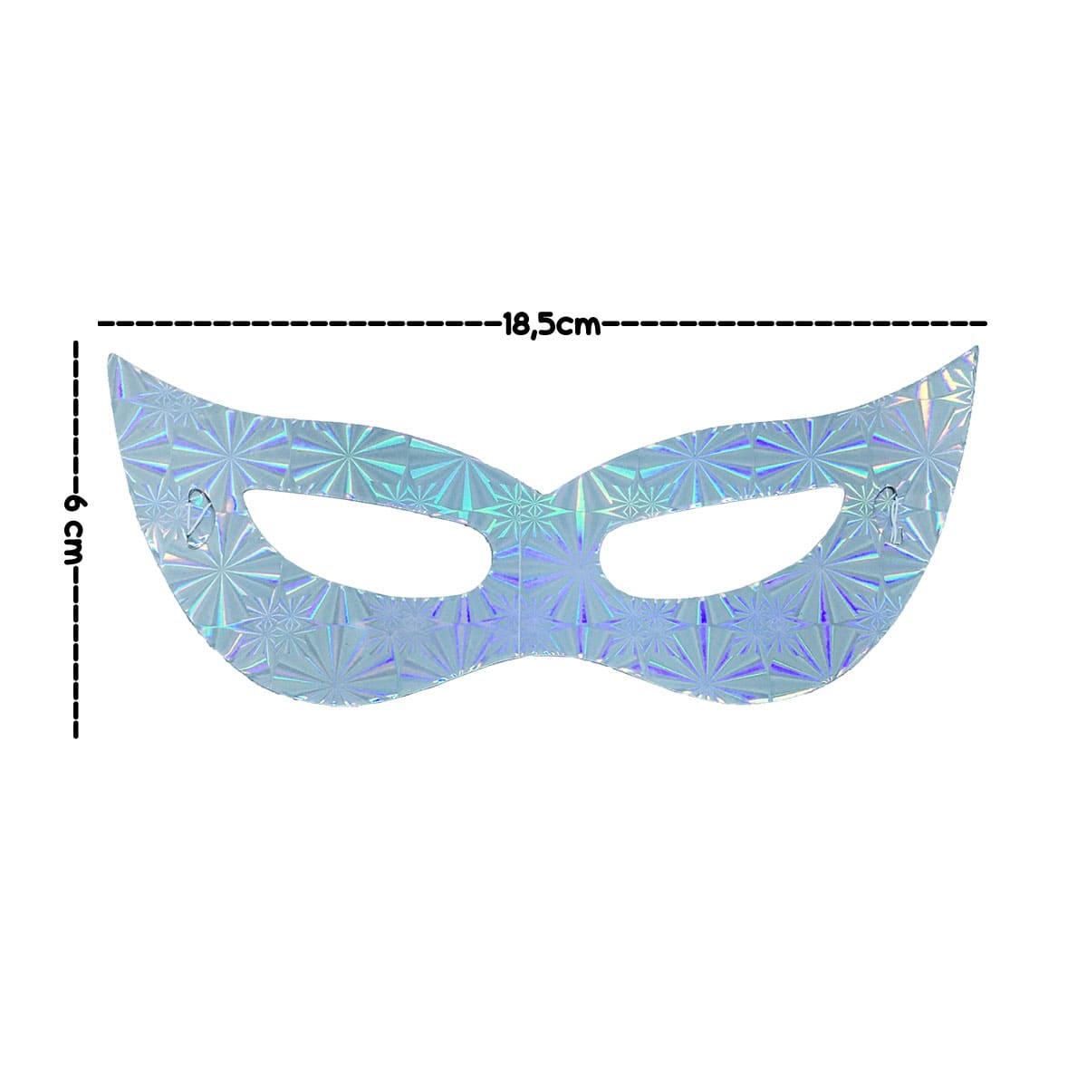 Máscara Carnaval Papel Laminado Dourada - 12 unidades
