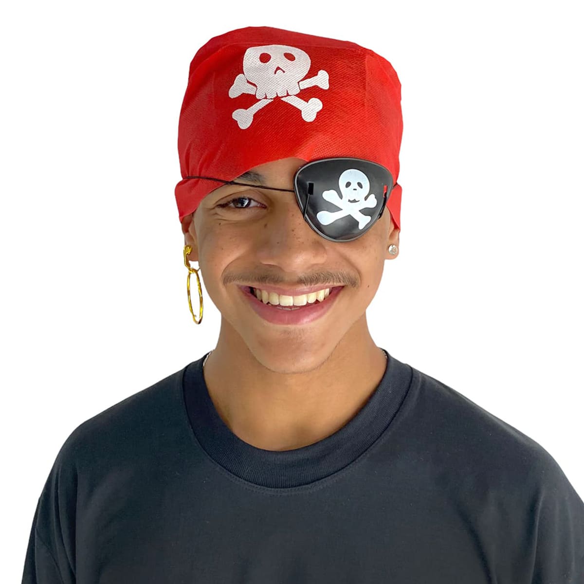 Fantasia de Pirata Caveira Infantil Com Bandana