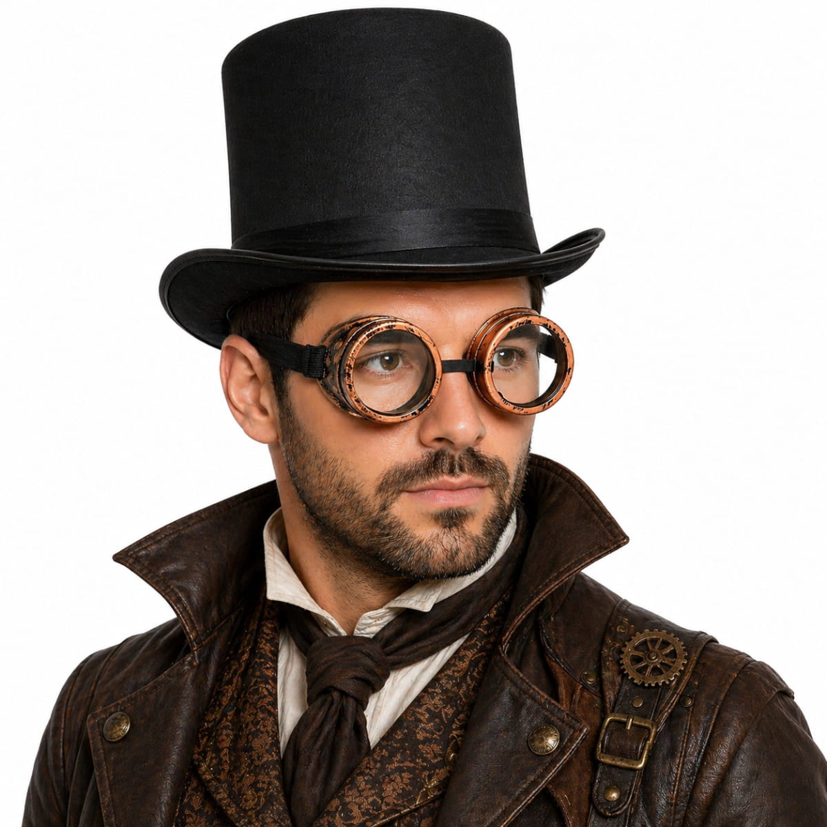 Kit Fantasia Steampunk Cosplay 2 peças (Cartola + Óculos)