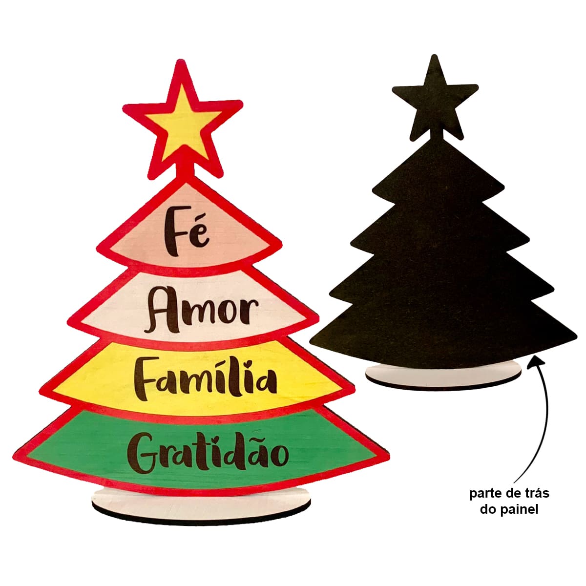 Enfeite Decorativo Árvore de Natal em MDF.