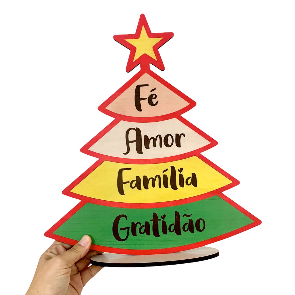 Enfeite Decorativo Árvore de Natal em MDF.