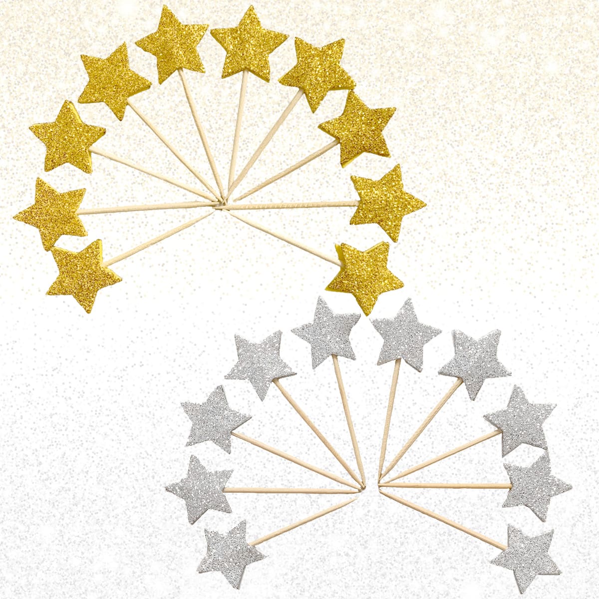 Palito Decorativo Estrelinha Glitter