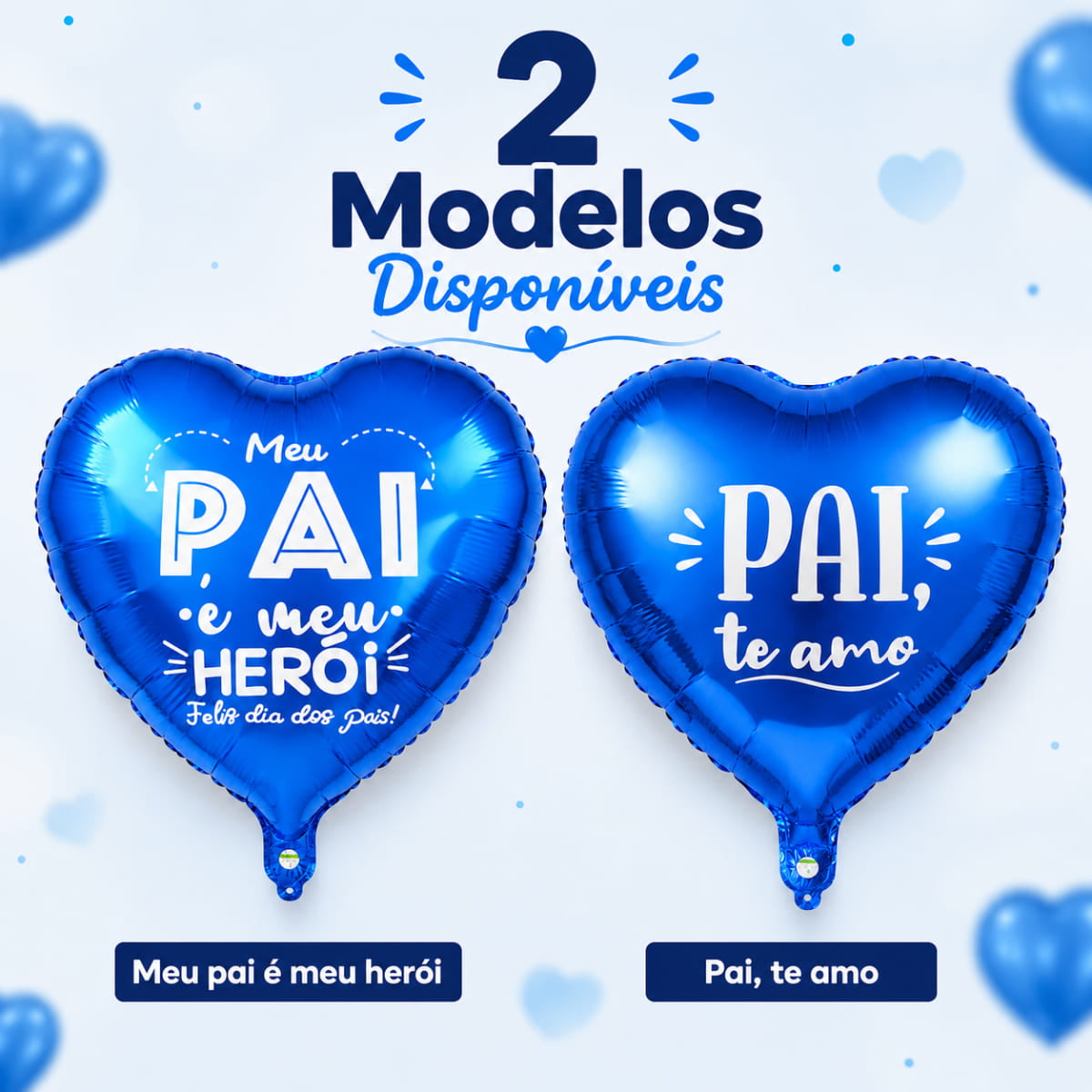 Balão Metalizado Coração Dia dos Pais 18" polegadas