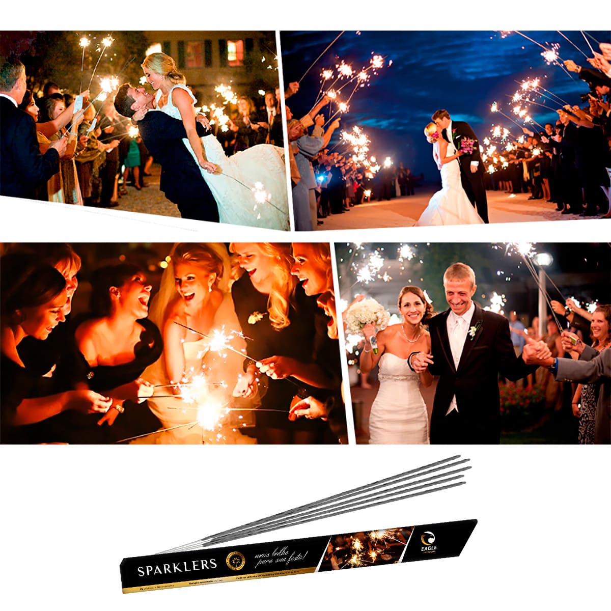 Vela Sparklers Casamento 60 cm - 6 unidades