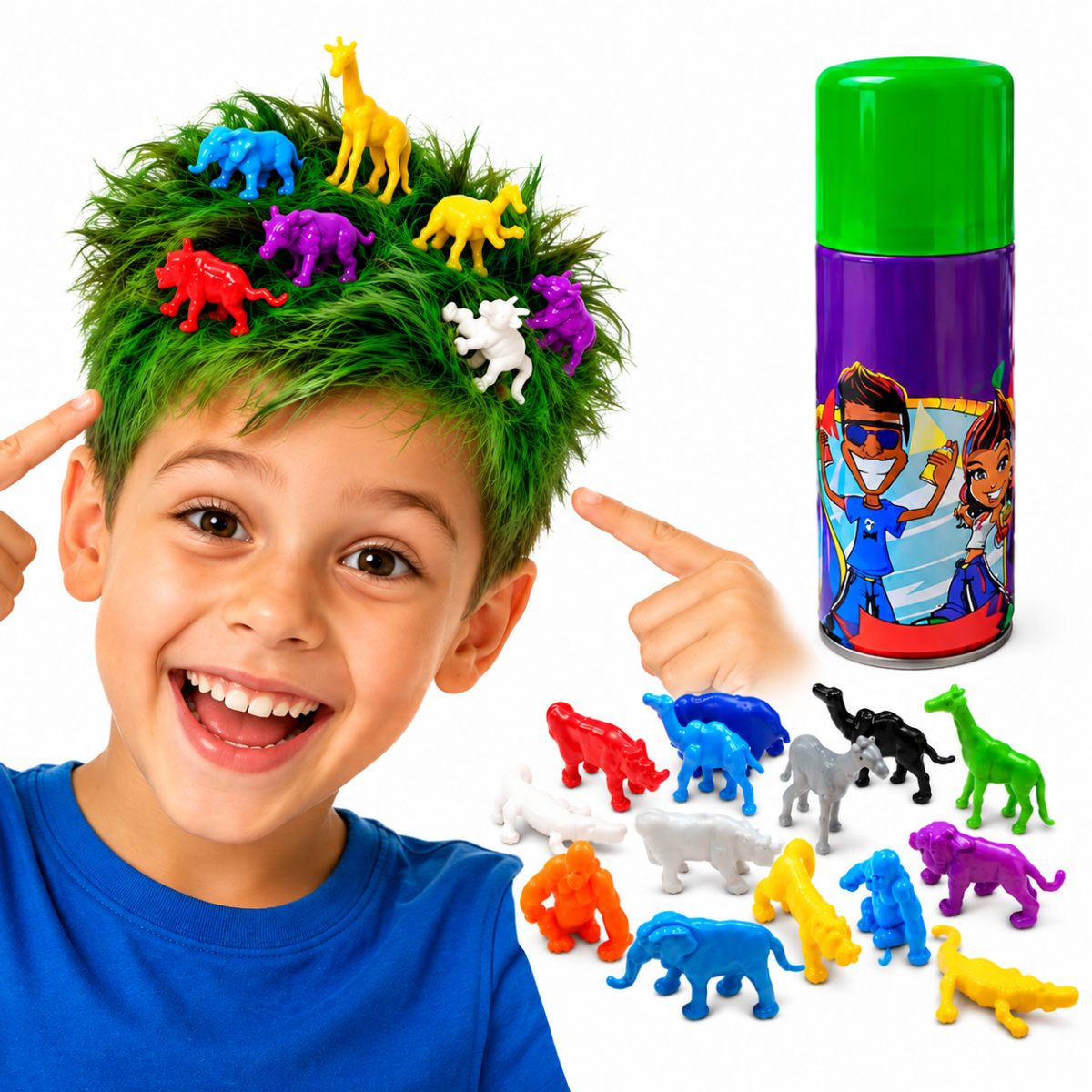 Kit Cabelo Maluco Mini Bichinhos com Tinta
