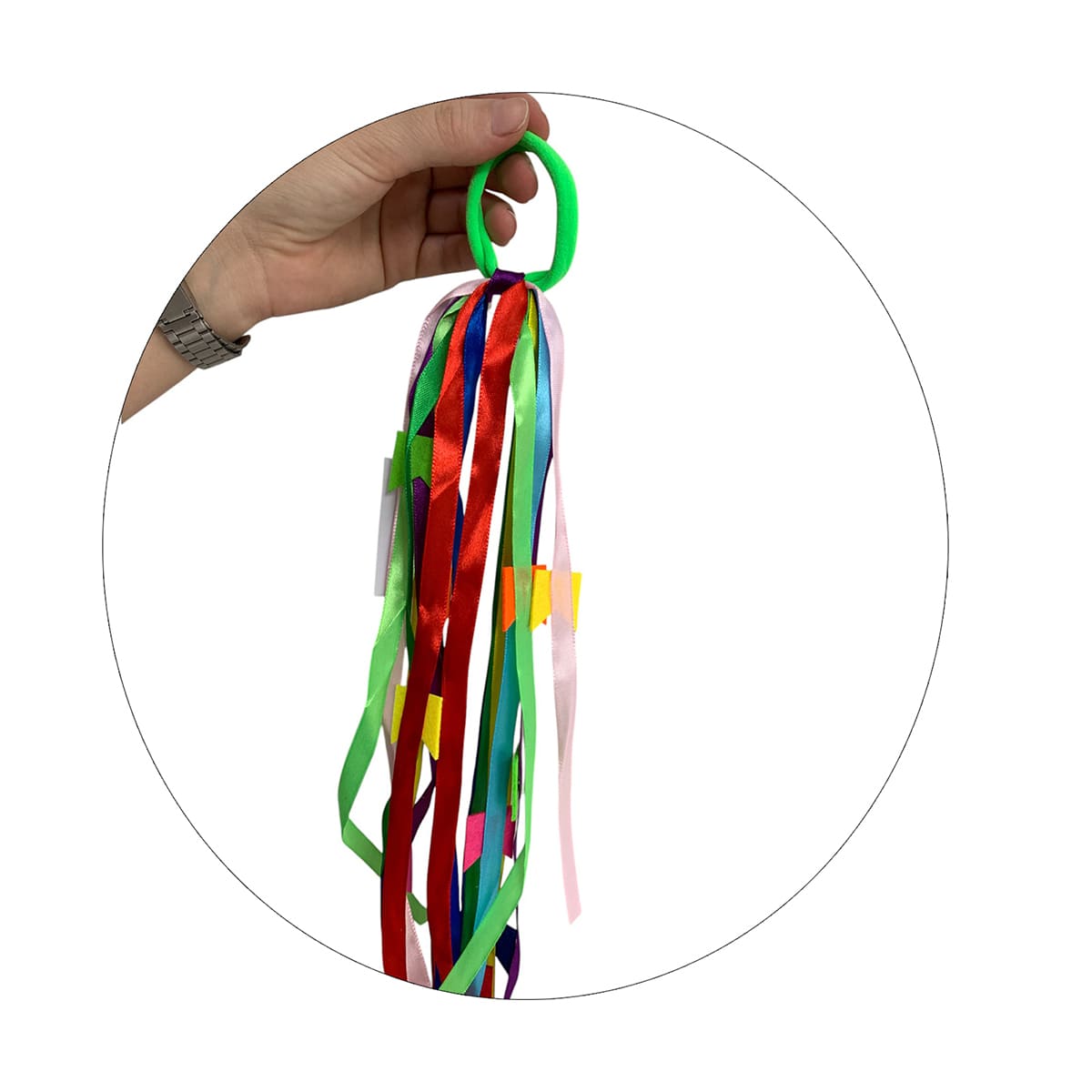 Elástico de Cabelo com Tiras Coloridas Festa Junina