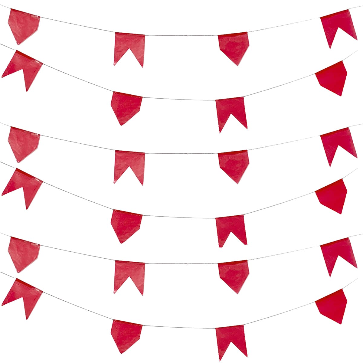 Bandeirinha Festa Junina De Plástico Cor Vermelha Com 50 Metros