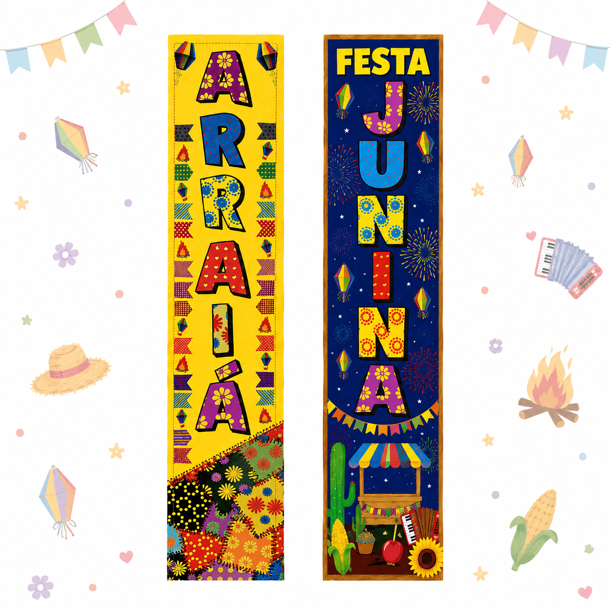 Faixa Decorativa Vertical Decoração de Parede Festa Junina