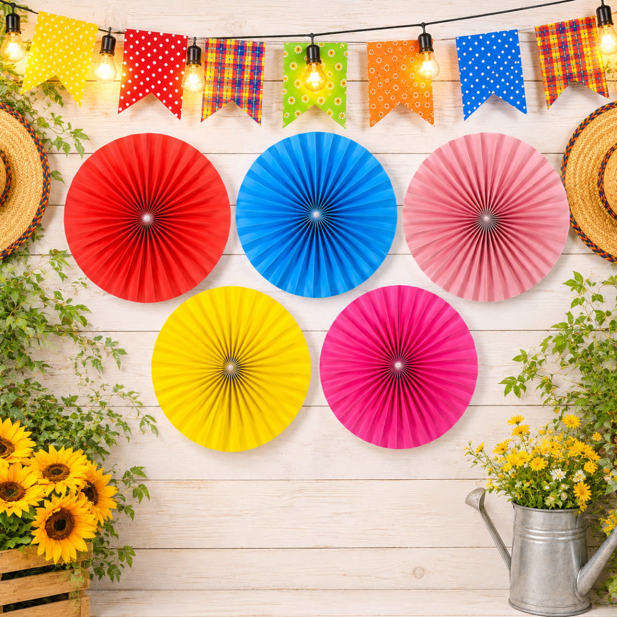 Roseta Decorativa de Papel Decoração de Festas 40 cm Escolha a Cor