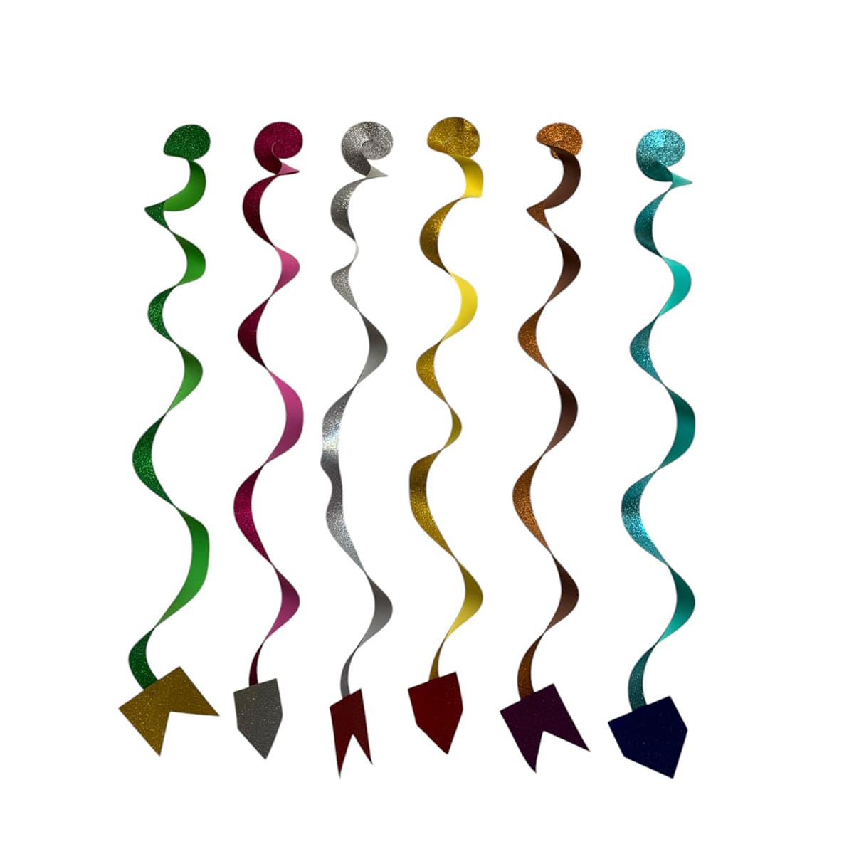 Serpentinas Glitter para Festa Junina Kit com 6 Unidades