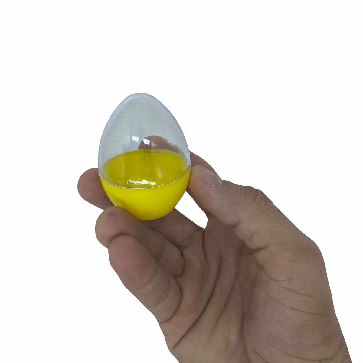 Mini Ovos de Páscoa Plástico 6x4 cm Amarelo com 6 unidades