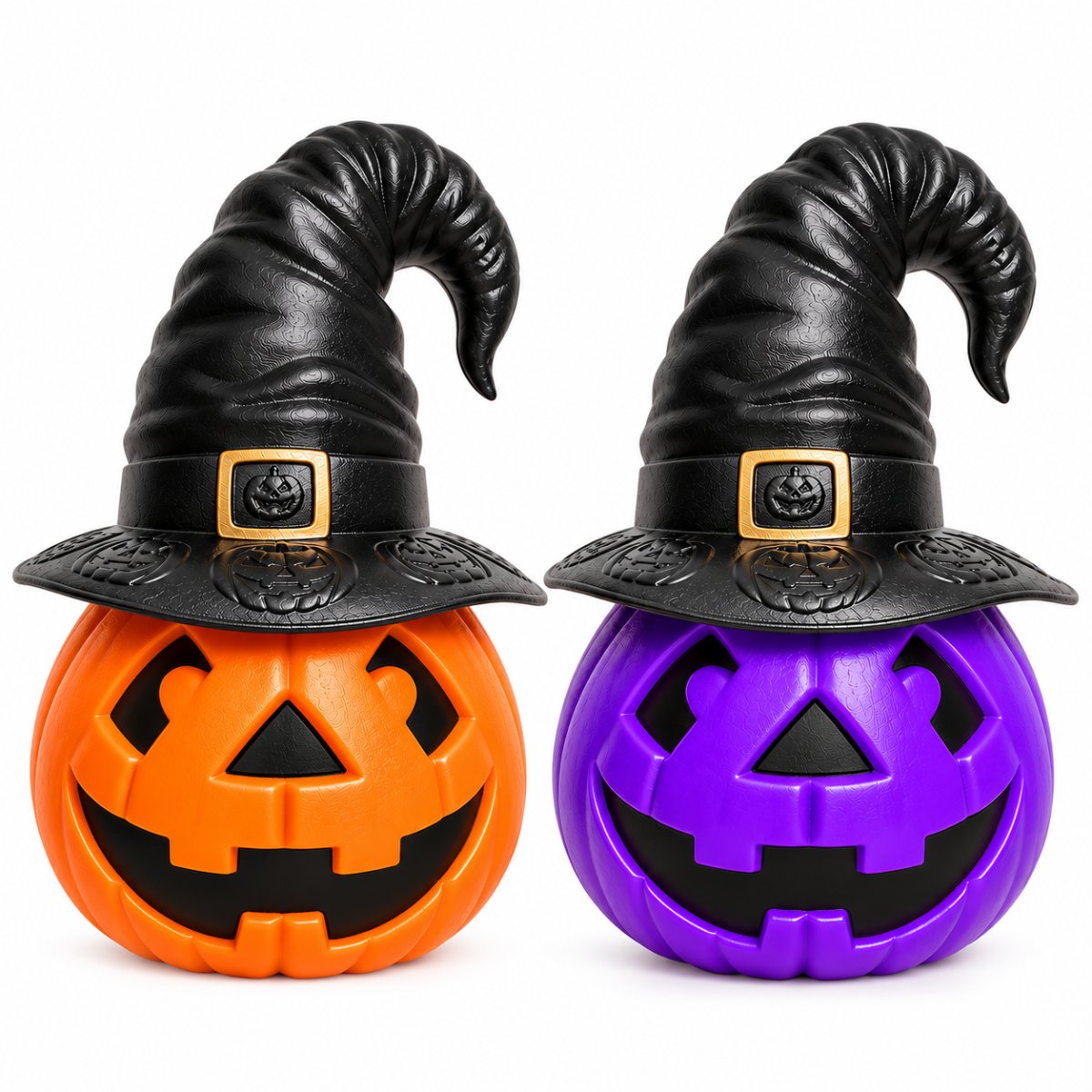 Abóbora Bruxinha com Chapéu Decoração de Halloween Escolha a Cor