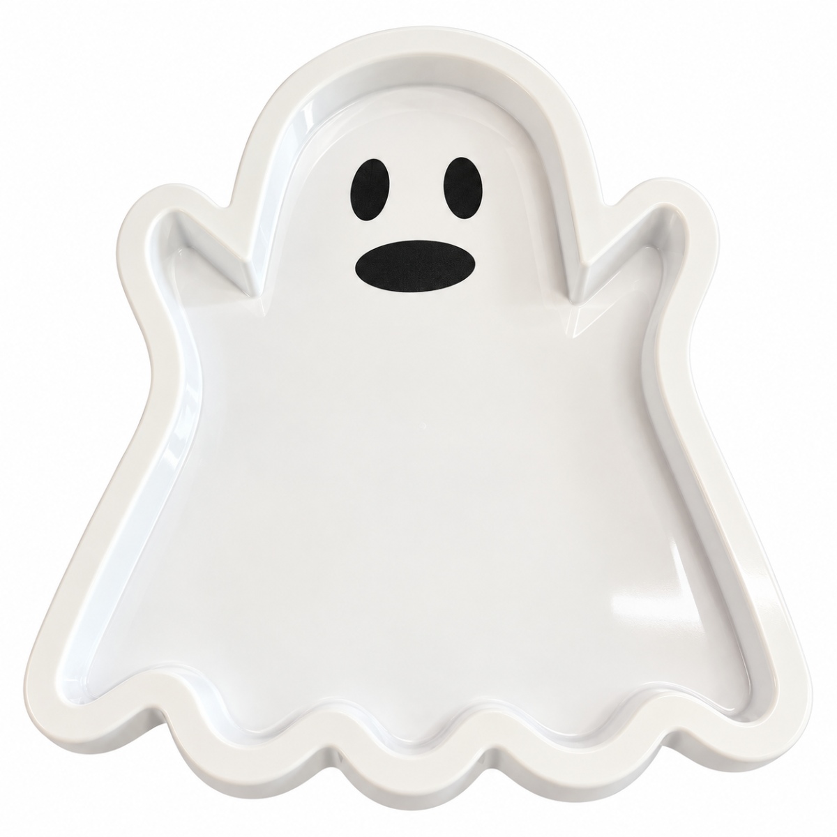 Bandeja Decorativa Fantasminha 23 cm Branca Decoração de Halloween