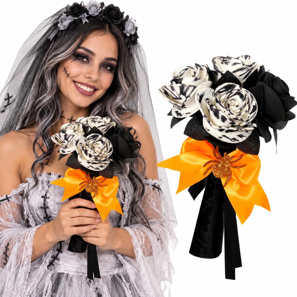 Acessório Buquê Noivinha Cadáver Fantasia Halloween Cosplay