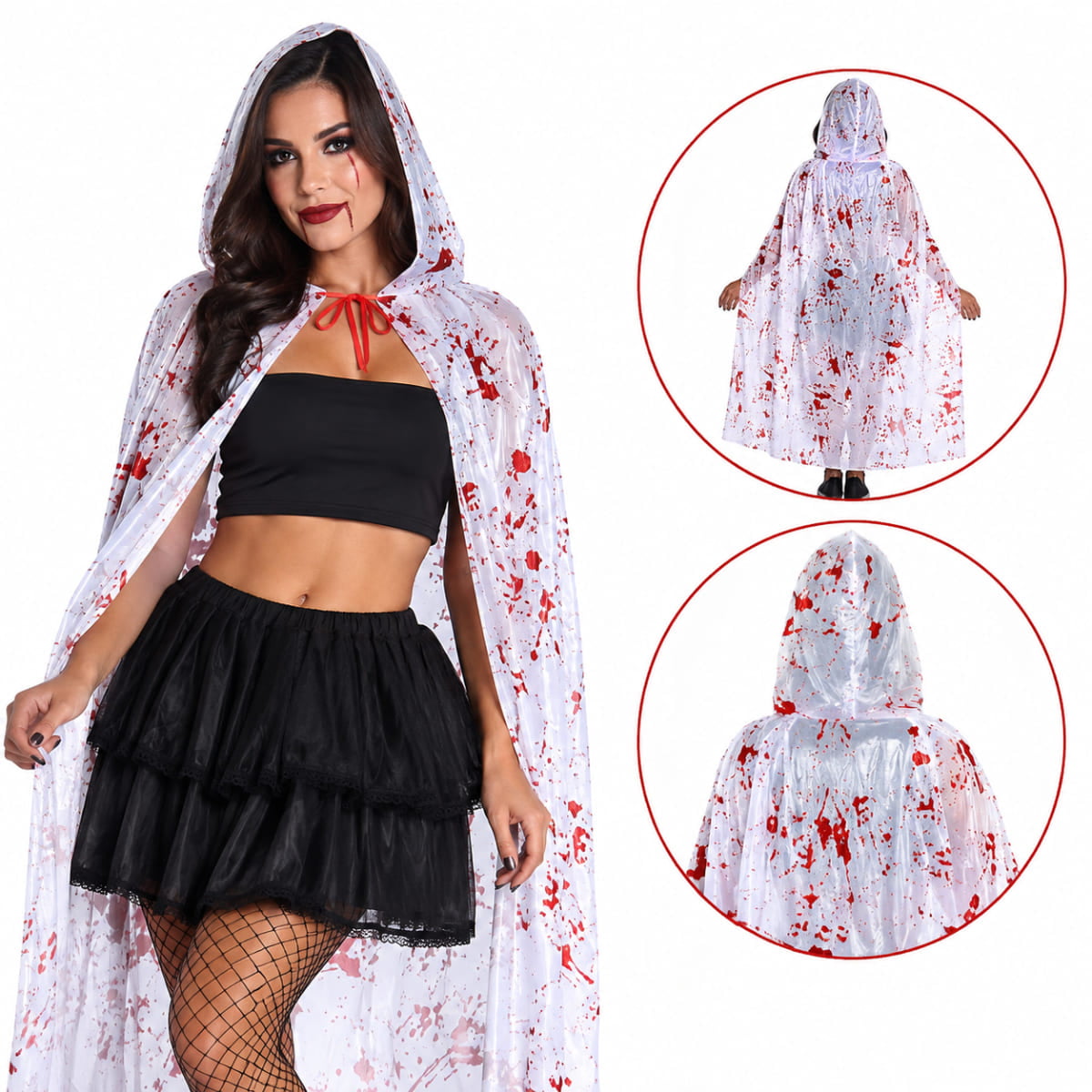 Capa Sangrenta Acessório Fantasia Halloween