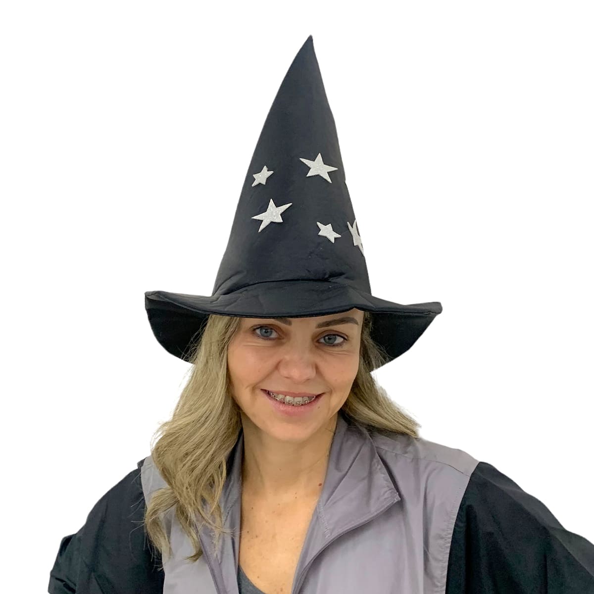Chapéu de Bruxa Estrelas Acessório Halloween