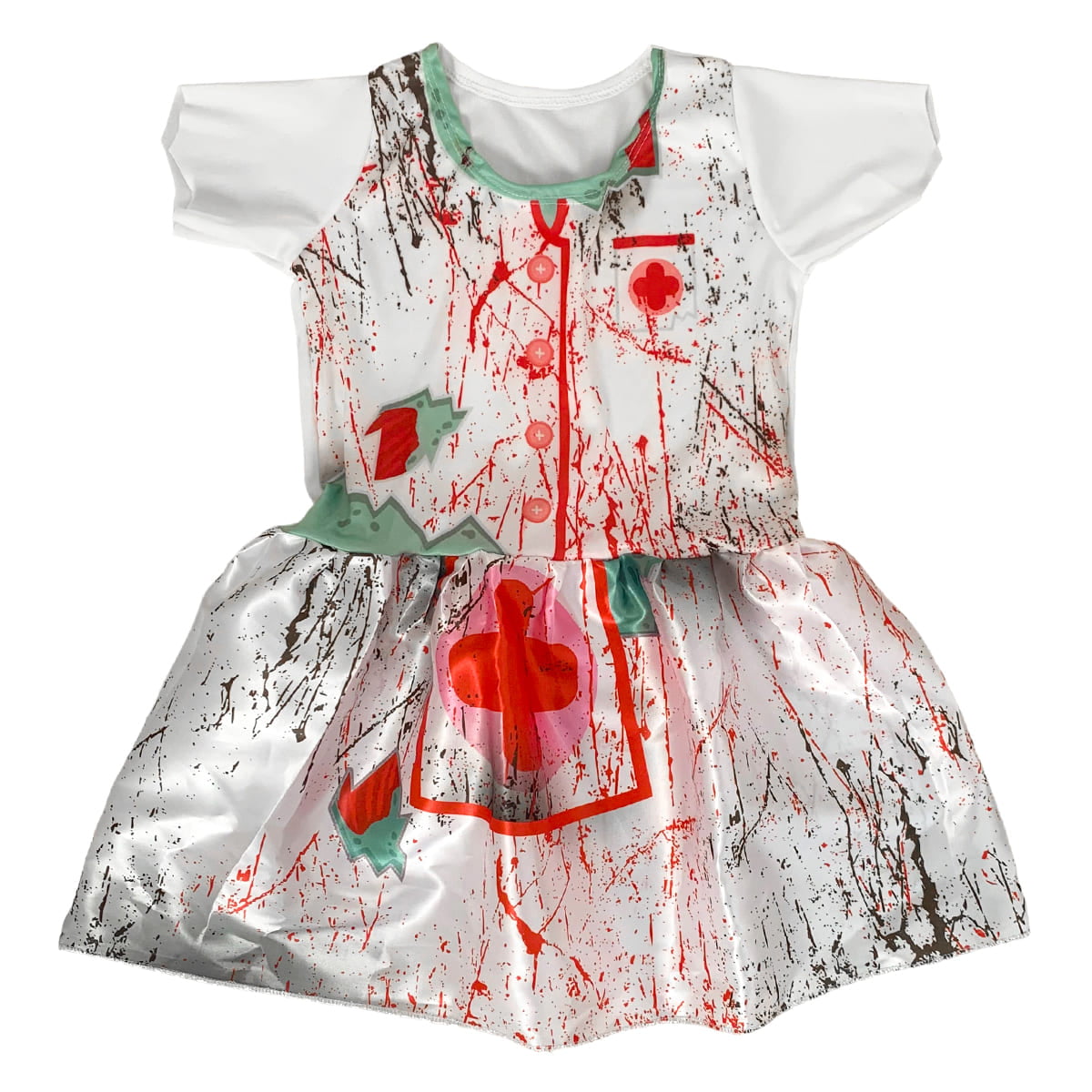 Fantasia Halloween Infantil Médica Zumbi.