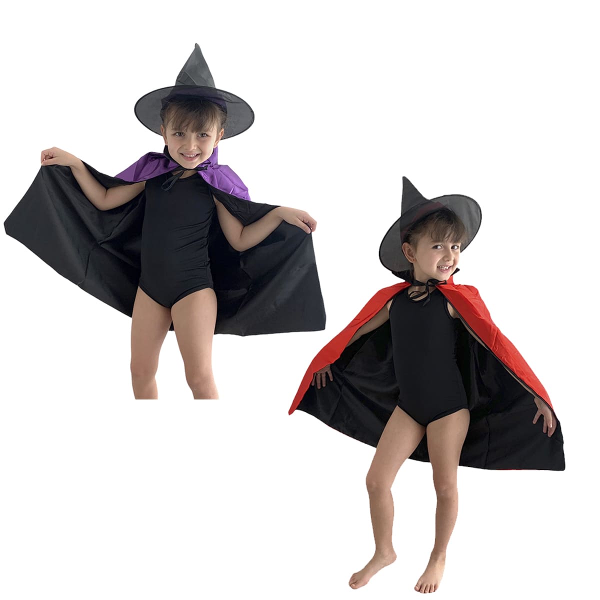 Kit Fantasia Halloween Infantil Bruxa (Vestido + Capa).